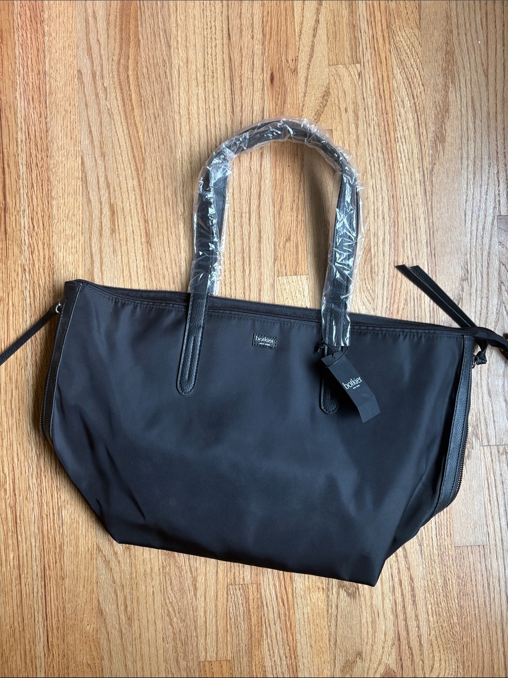 BOTKIER Black Nylon Tote with Top Handles